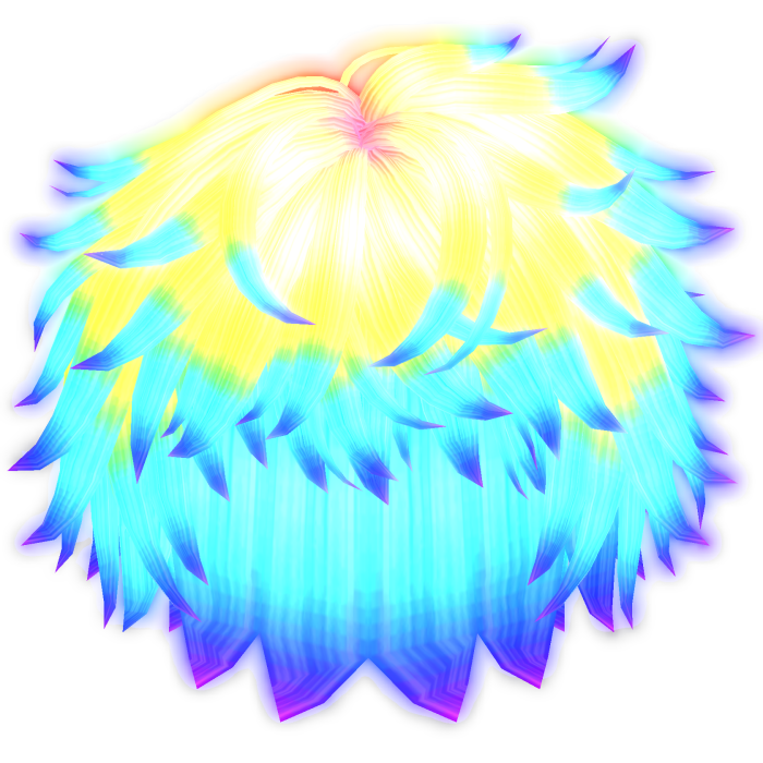 [Emissive] Rainbow Neon Hair