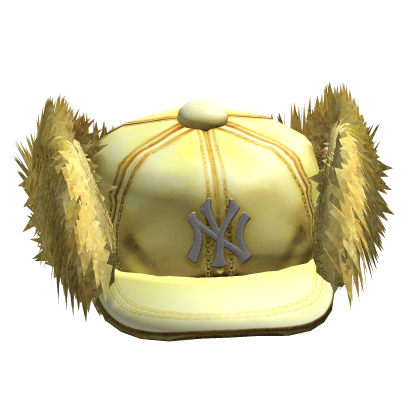 2000s Vintage Yellow Trapper Cap w/ Fur Roblox item