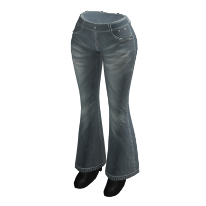🍀Y2K Flare Pants with Heels(Light Blue)