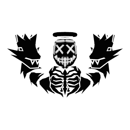 Cartoony White Halo Mask Skull Dragon Combo Roblox item