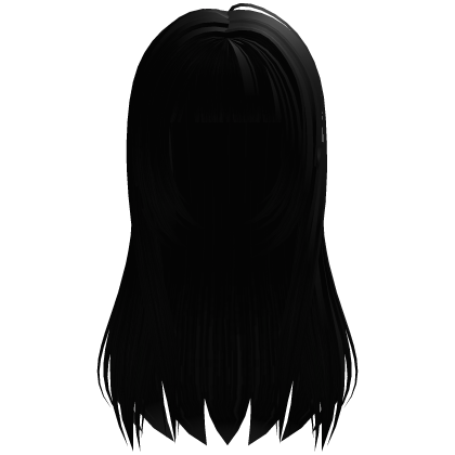 Long Straight Hair with Bangs (Black) Roblox item