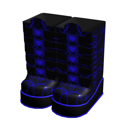 Blue Lightning High Thigh Boots