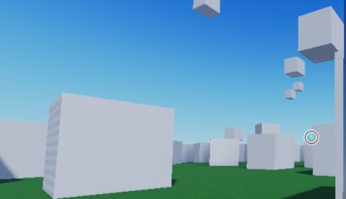 Hit people with a pole and dodge falling bricks