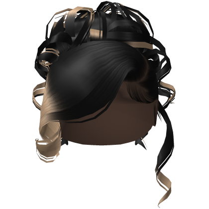 Side Swept Curly Updo [Black Blonde]