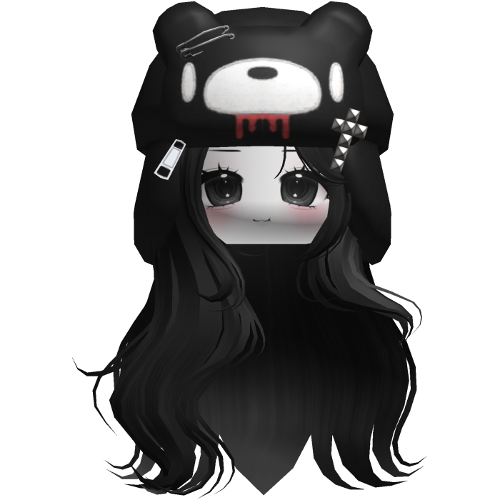 Fuzzy Bear Ushanka Flowy Long Hair (Black)