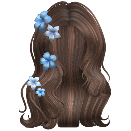 Summer Waves Hair w/ Blue Flowers (Caramel) Roblox item