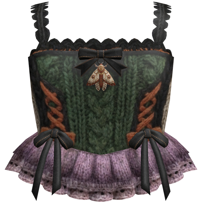 Green Knit Sweater Corset Top