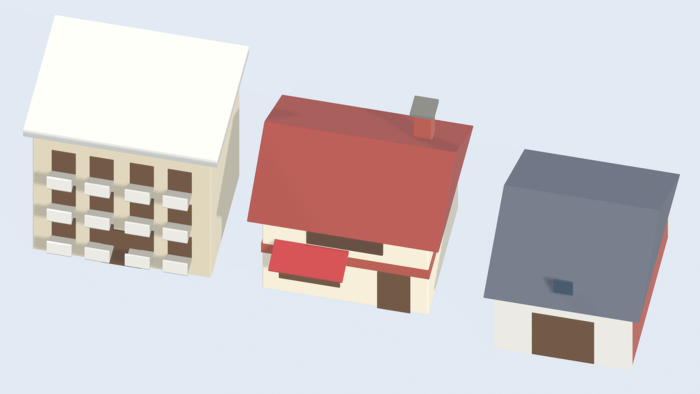 Low Poly Building Pack House Shop Castle x29 preview 2