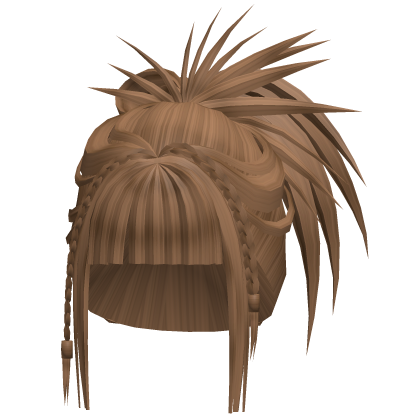 spikey bun ponytail long hair blonde brown Roblox item