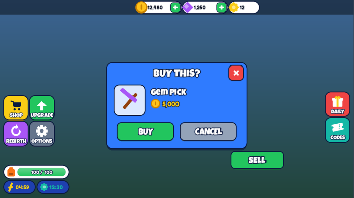 Simulator UI Kit Coins Rebirth Shop Buttons HUD preview 2