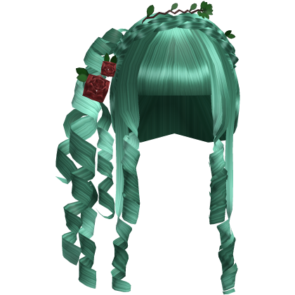 Pretty Ancient Rose Leaf Teal Hair Roblox item