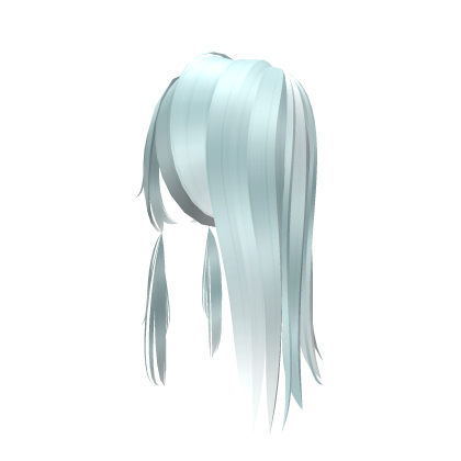 Soft Blue Hair w Front cute tails thumbnail
