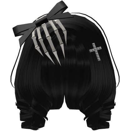 Claw Bow Kawaii Curls in Black Roblox item