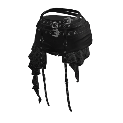 BB KPOP aespa Black Belted Lace Shorts thumbnail