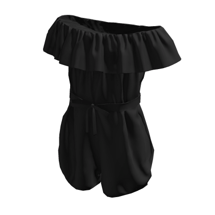 Black Off Shoulder Romper