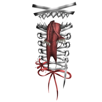 White Red Creepycore Back Monster Stitches
