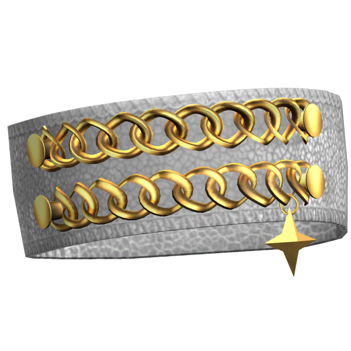 3.0 White Gold Y2K Emo Arm Bracelet w Chain Star 