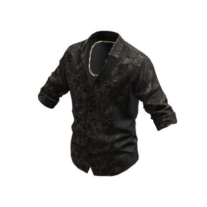 Pattern Rolled Up Sleeve Buttoned Shirt Gold Chain thumbnail