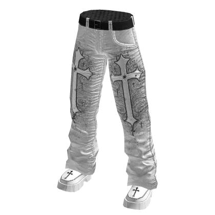 White Y2k Gothic Jeans