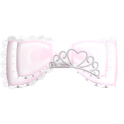 ♡ : cute pink princess tiara ruffle head bow Roblox item