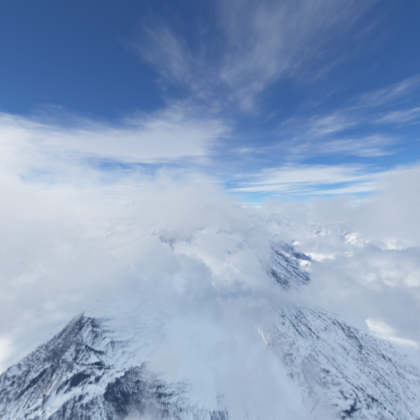 Icy Mountains Above The Clouds Sky