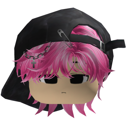 Garoto Y2k Fofo Hair Bagunçado Rosa com Chapéu Roblox item