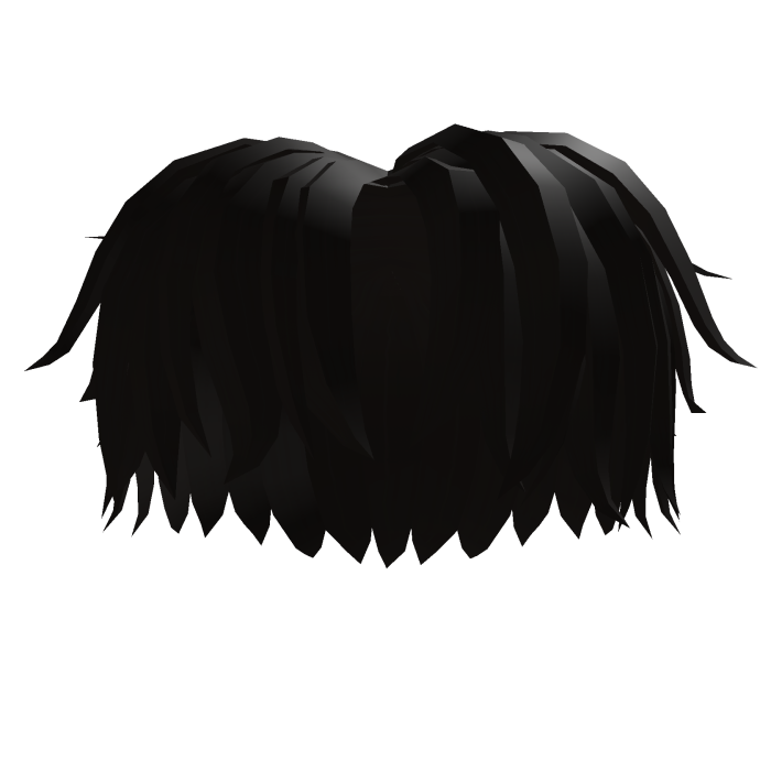 Long Messy Black Middle Part