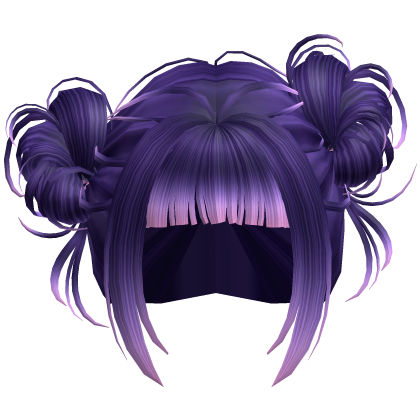 Cute Messy Space Buns (Galaxy Purple) Roblox item