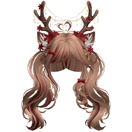 Ethereal Christmas Fairy Fawn Pigtails w/ Antlers