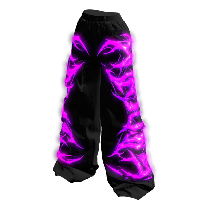 Glowing Emissive SVDDENLY Baggy Cargo Jeans Black