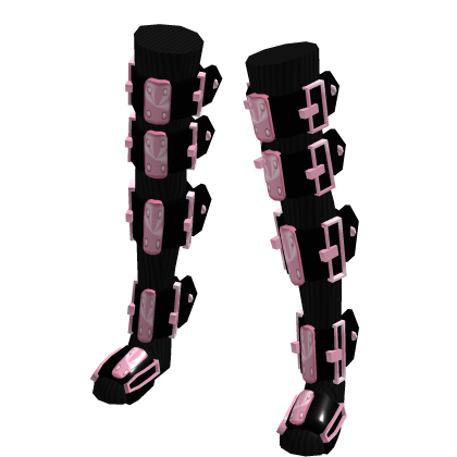 Cyber Goth Long Black Pink Leg Warmers
