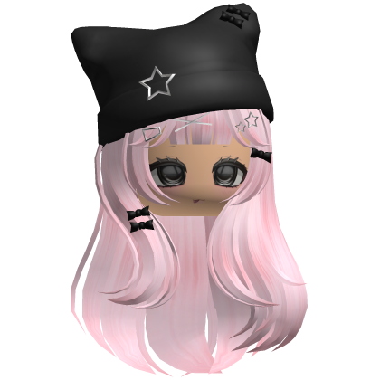 Pink Cute Kawaii Hair w/ Beanie Roblox item