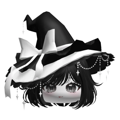Cute Hair w/Halloween Witch Hat (Black) Roblox item