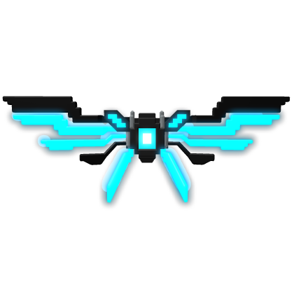 Emissive Glowing Wings Jetpack - Cyan Voxel Cyber Roblox item