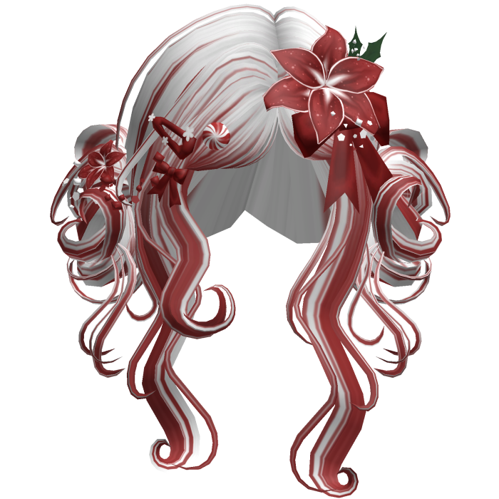 ♡ Christmas Flowery Twin Buns (White & Red)