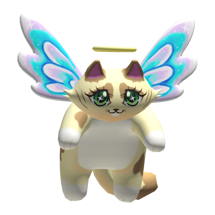 Cute Kawaii Ginger Angel Devil Flying Cat Kitten