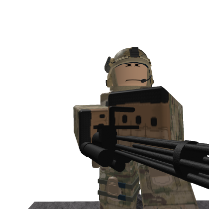 A dude with a minigun