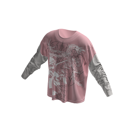 Pink Y2k Grunge Graffiti Emo Long Sleeve Shirt
