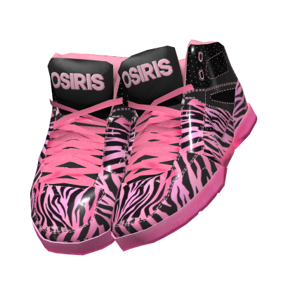 ☆ scene pink zebra print osiris skate shoes 1.0