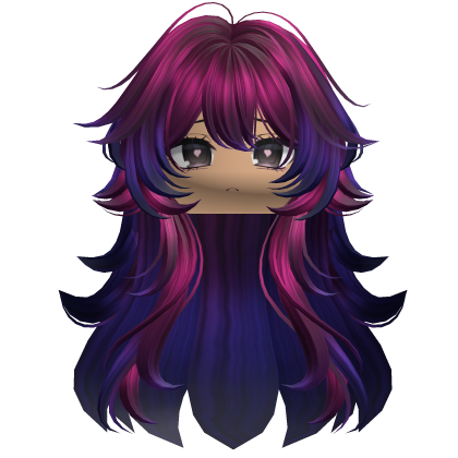 Super Fluffy Wavy Anime Hair w/ Face (Vaporwave) Roblox item