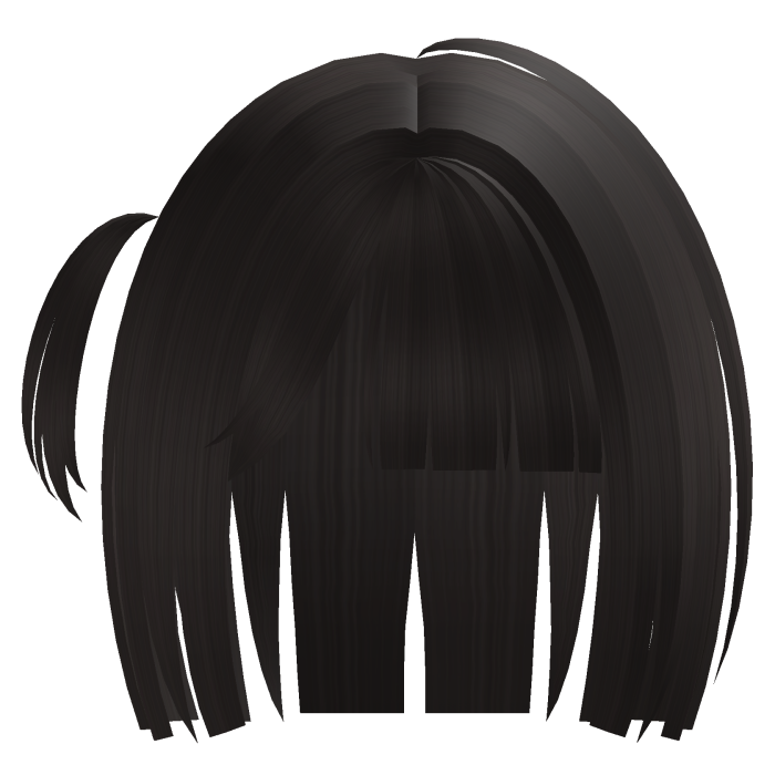 ୨୧ : kawaii dark brown bob with side pigtail