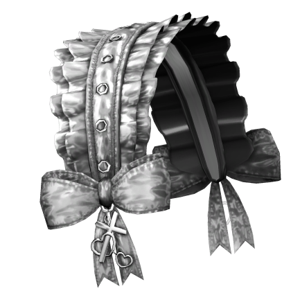 realistic grunge emo white ruffled headdress