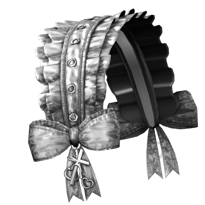 realistic grunge emo white ruffled headdress