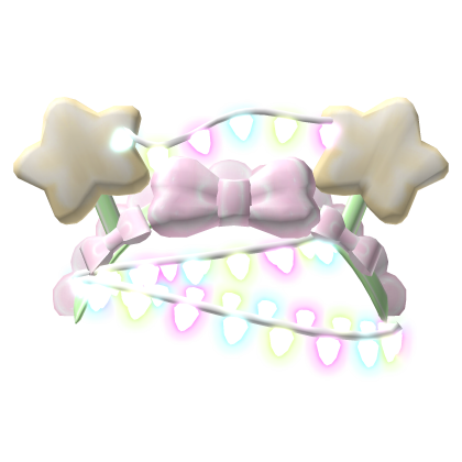 . ‿ ♡ EMISSIVE christmas lights tree pink bow ! 