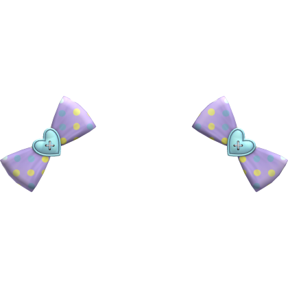 (5) Lilac/Sky Blue Polka Bows Roblox item