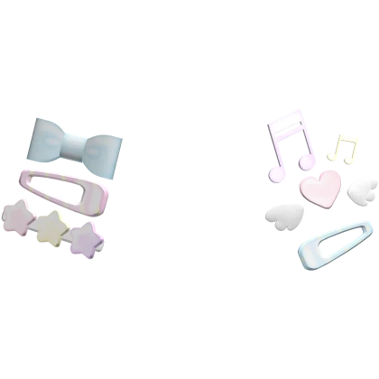 (ﾉ´ヮ`)ﾉ !! cutesy blue musical pastel hairclips Roblox item render