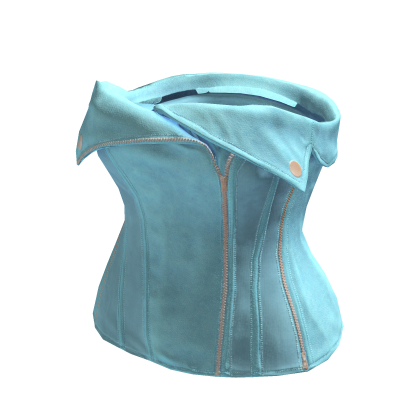 Light Blue Leather Tube Top