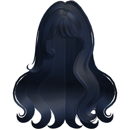 ♡ Cute Fluffy Wavy Hair w/ Bangs (Navy Blue) Roblox item