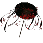 japanese red lily windy umbrella