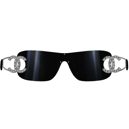 CC Y2K Designer Shield Sunglasses Black Roblox item